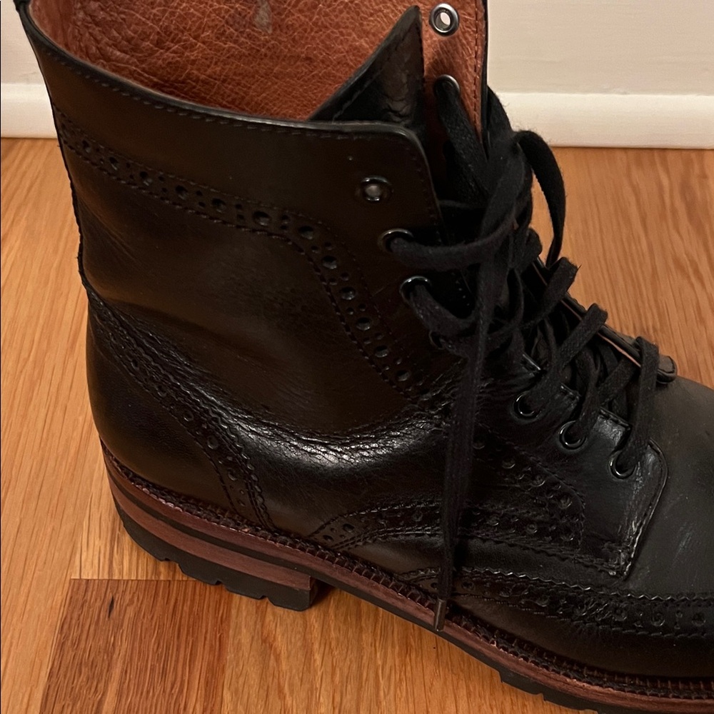 Frye Black Leather Boots 9.5 Men’s -Fits size 10.5/11 women - Picture 7 of 16